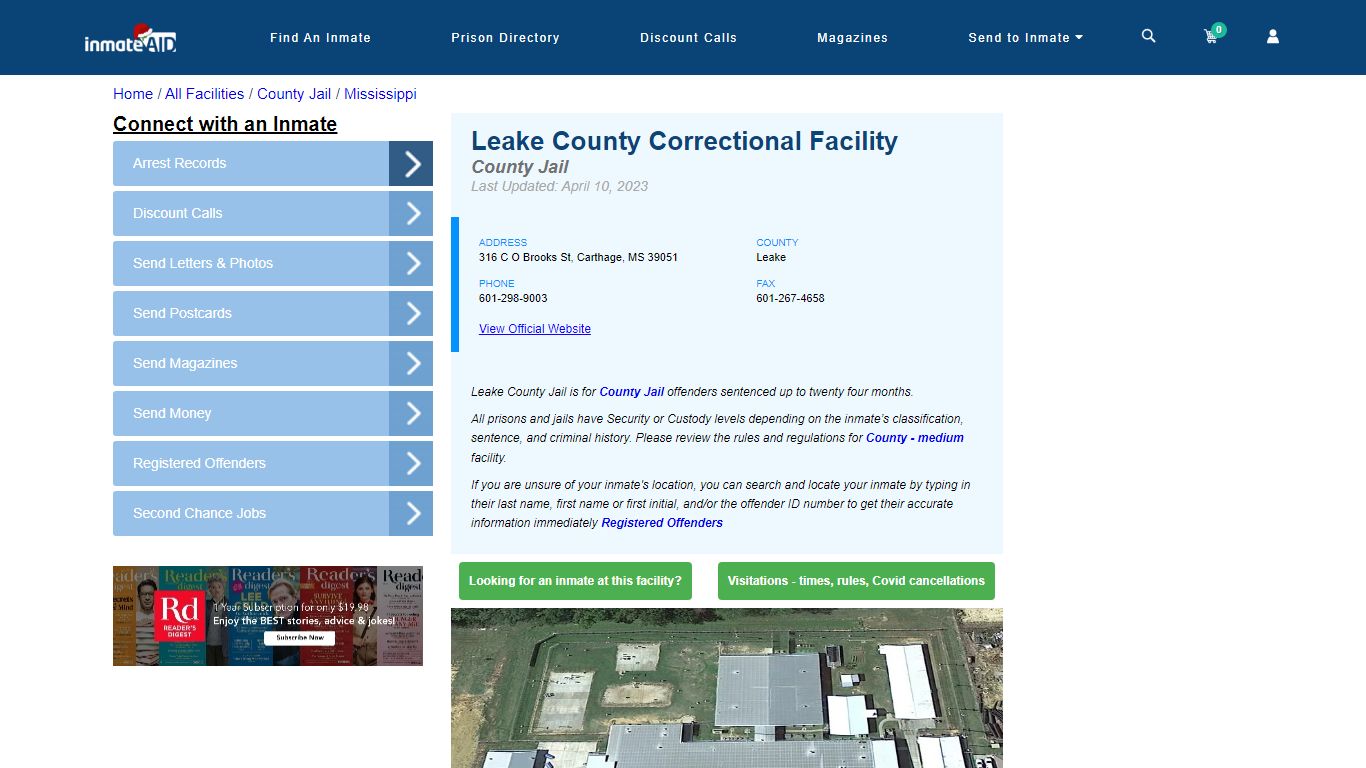 Leake County Correctional Facility - Inmate Locator - Carthage, MS