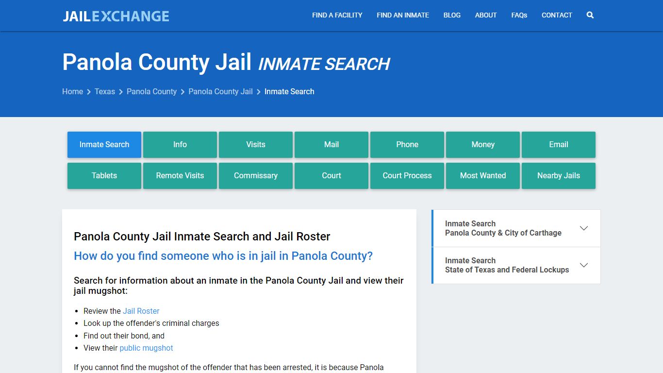 Panola County Jail Inmate Search - Jail Exchange