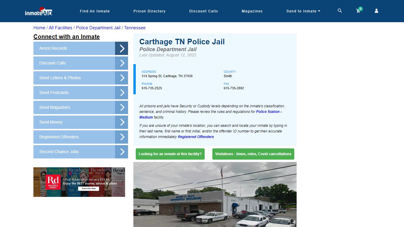 Carthage TN Police Jail & Inmate Search - Carthage, TN